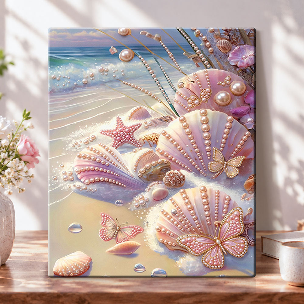 Beach shell pearls pearl diamond painting kit for beginners