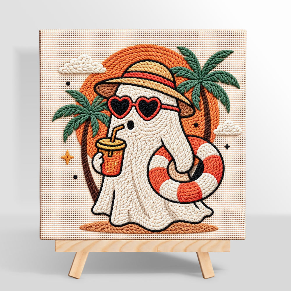 Beach vacation ghost punch needle kit for beginners