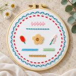 Bead Embroidery Kit – 3-Piece Floral Practice Set easy practice hoop