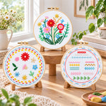 Bead Embroidery Kit 3-Piece Floral Stitch Practice Set display