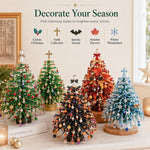Five Beaded Christmas Tree Kit styles including Christmas, Faith, Halloween, Autumn and Winter