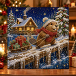 Beaver pulling gift sled pearl diamond painting kit for beginners