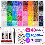 40 Colors Bedazzling Kit with 40,000 rhinestones and tools