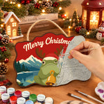 Bell frog mountain scene paint by numbers door hanger painting process