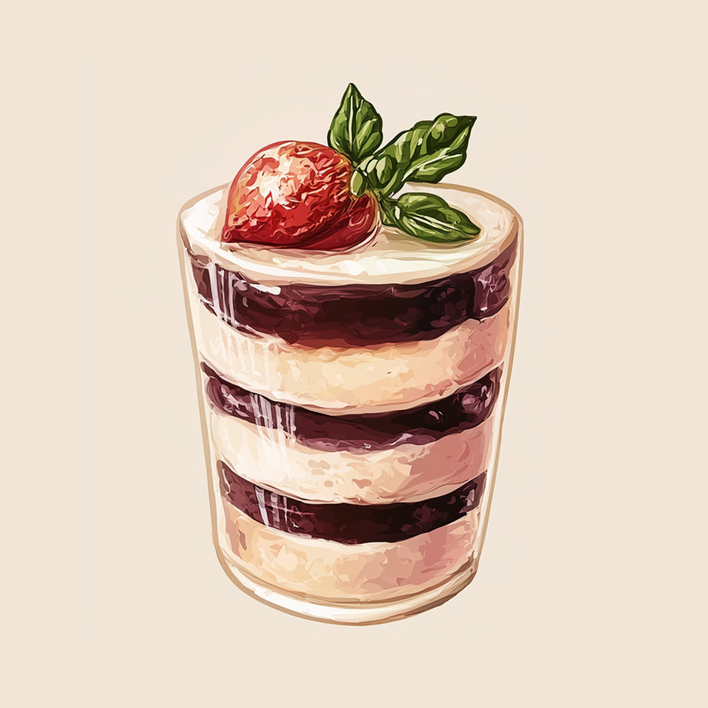 Berry trifle dessert cross stitch kit for beginners