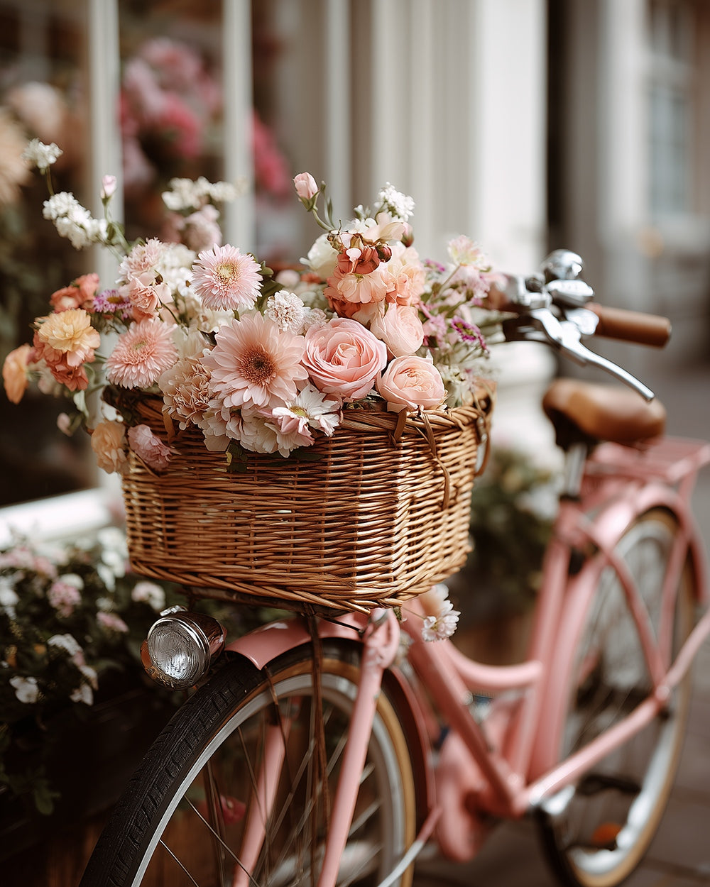 Bicycle flower basket cross stitch kit for beginners