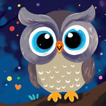 Big‑eyed night owl cross stitch kit for beginners