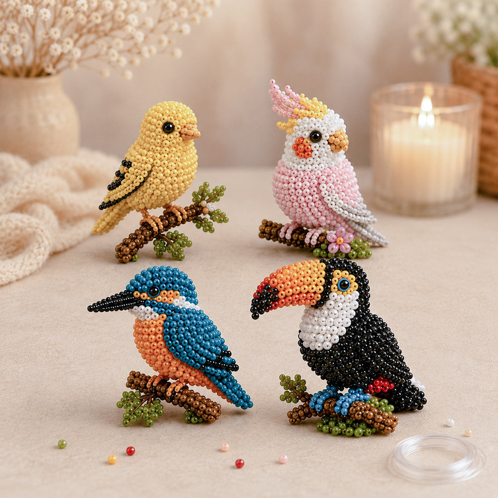 Bird friends 3d beaded mini diy craft kits
