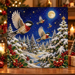 Birds under full moon pearl diamond painting kit for beginners