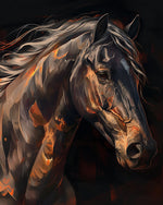 Black horse in the darkness cross stitch kit for beginners