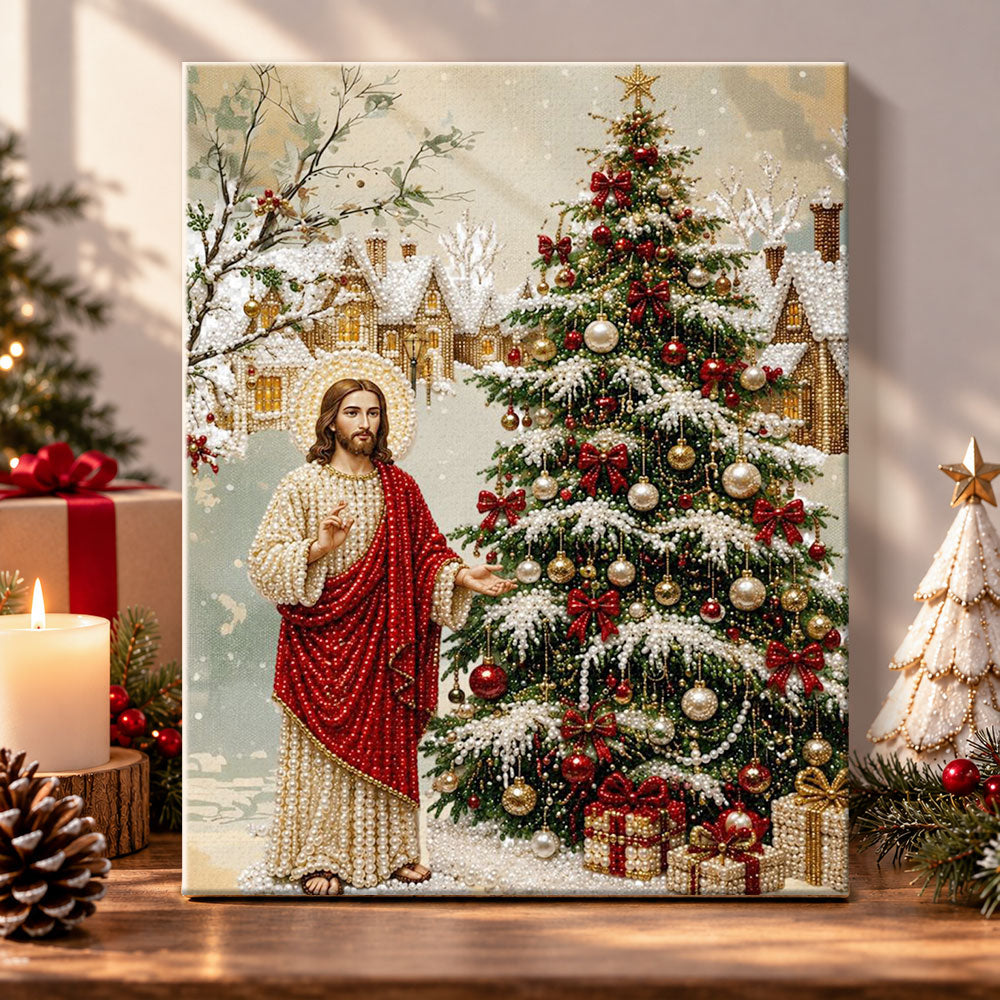 Blessed christmas season pearl diamond painting kit for beginners