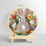 Blooming bunny garden punch needle kit for beginners