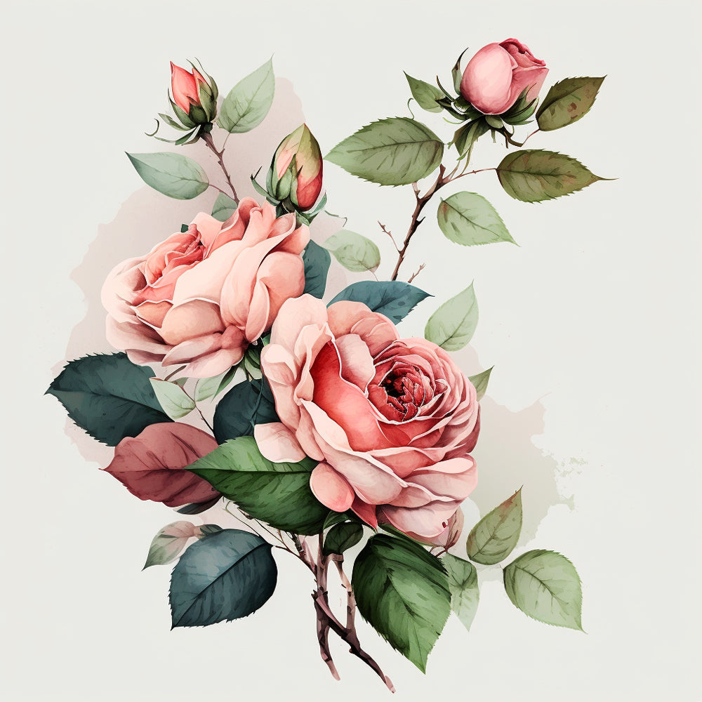 Blushing pink roses cross stitch kit for beginners