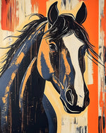 Bold abstract horse cross stitch kit for beginners