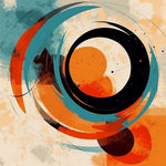 Bold circular abstract print cross stitch kit for beginners