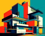 Bold color block building paint by numbers kit for beginners
