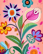 Bold folk flower art cross stitch kit for beginners