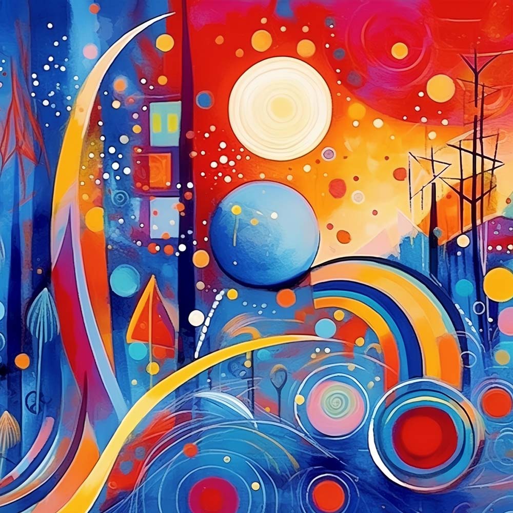 Bold geometric abstract art cross stitch kit for beginners