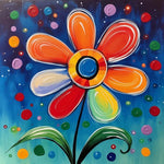 Bold impasto flower painting cross stitch kit for beginners