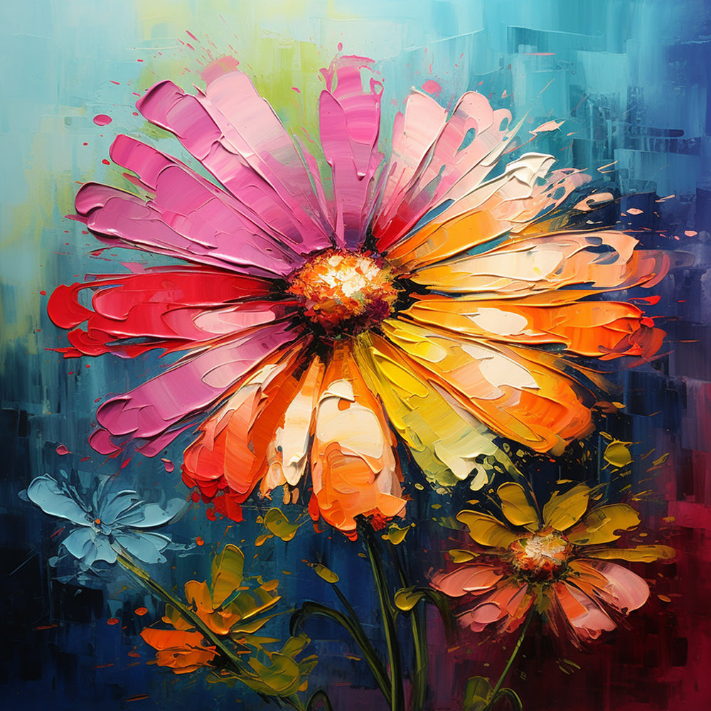 Bold painted daisy cross stitch kit for beginners