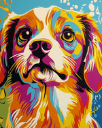 Bold pop spaniel cross stitch kit for beginners