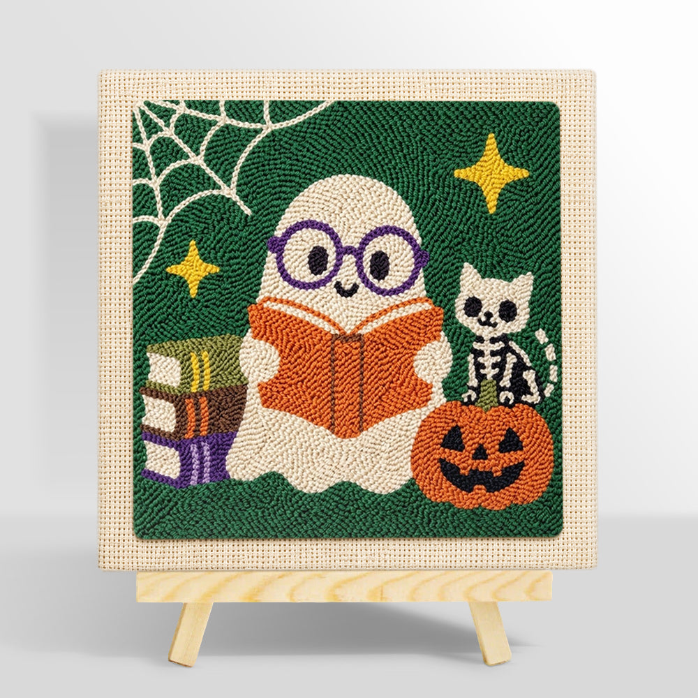 Book‑loving ghost punch needle kit for beginners