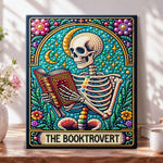 Book loving skeleton pearl diamond painting kit for beginners