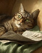 Bookish tabby cat cross stitch kit for beginners