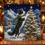 Border collie decorating tree pearl diamond painting kit for beginners
