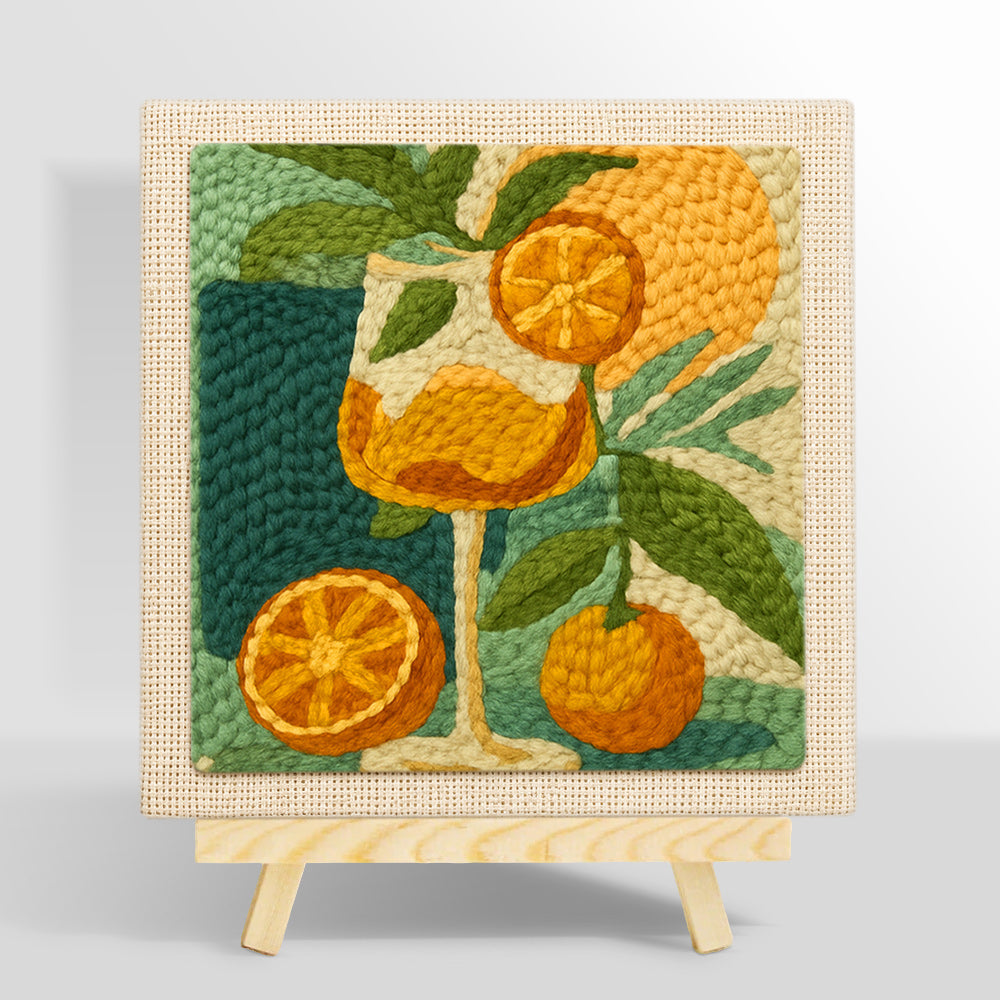 Botanical citrus drink punch needle kit for beginners