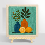 Botanical still life punch needle kit for beginners
