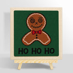 Bow tie gingerbread man art punch needle kit for beginners