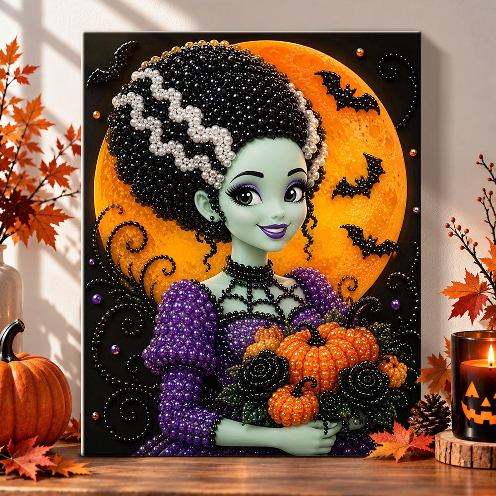 Bride of frankenstein pearl diamond painting kit for beginners