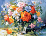 Bright blooms bouquet cross stitch kit for beginners