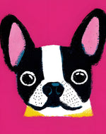 Bright boston terrier art cross stitch kit for beginners
