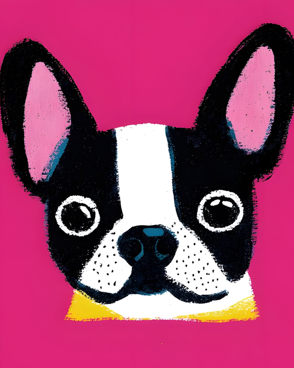 Bright boston terrier art cross stitch kit for beginners