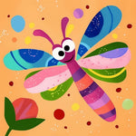 Bright cartoon dragonfly cross stitch kit for beginners
