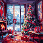 Bright christmas home decor cross stitch kit for beginners