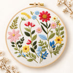 Bright color florals embroidery kit