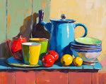 Bright kitchen still life cross stitch kit for beginners