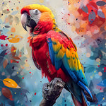 Bright macaw parrot cross stitch kit for beginners