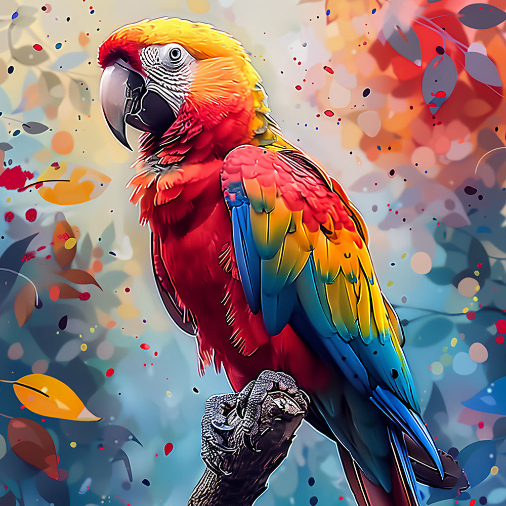 Bright macaw parrot cross stitch kit for beginners