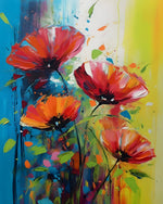 Bright poppy palette paint by numbers kit for beginners