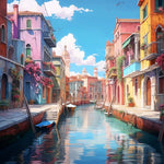 Bright venice waterway cross stitch kit for beginners