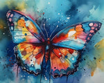 Bright watercolor butterfly wings cross stitch kit for beginners