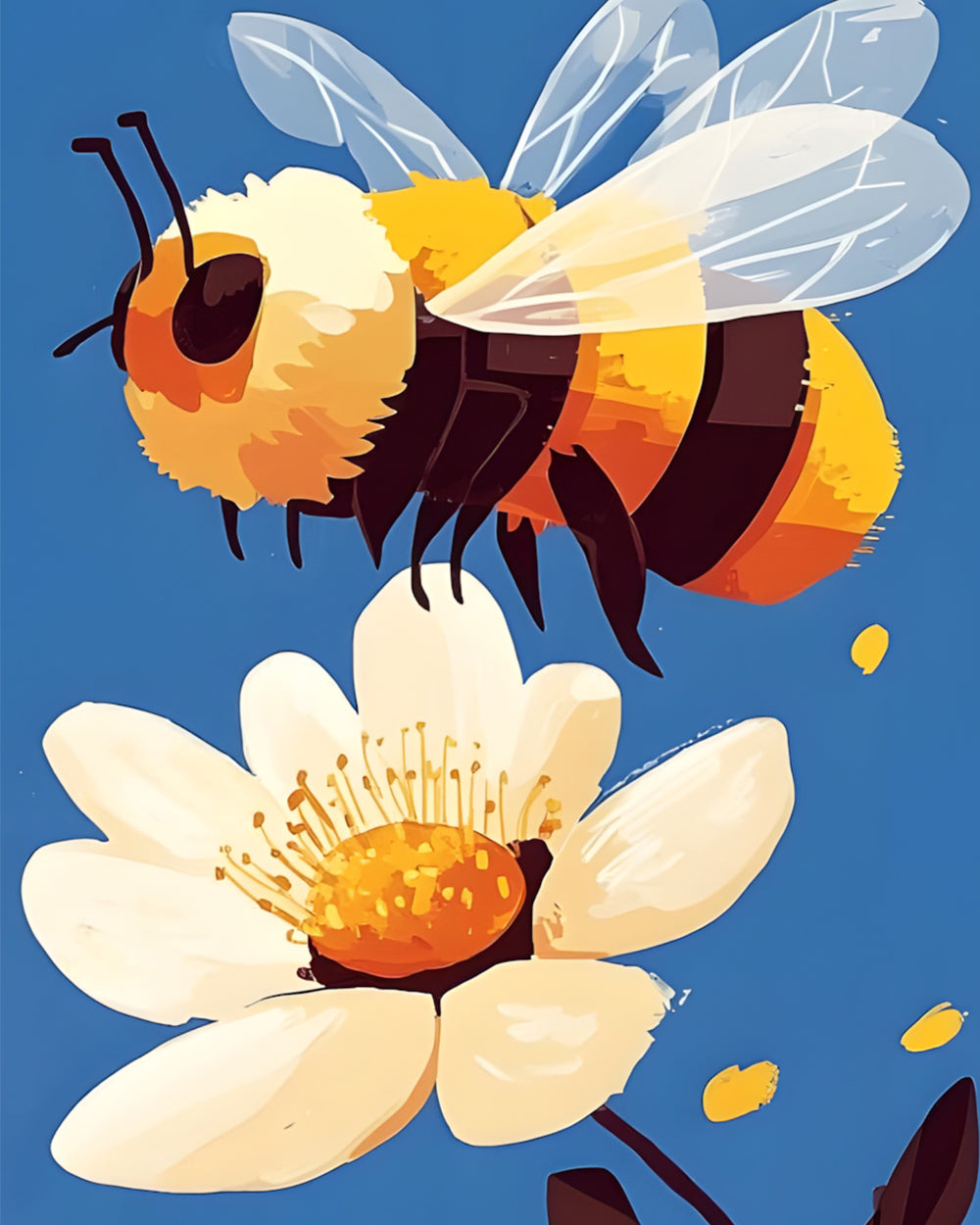 Bumblebee and daisy flower cross stitch kit for beginners