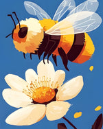 Bumblebee and daisy flower cross stitch kit for beginners