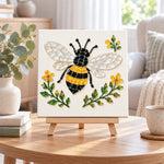 Bumblebee sea glass art kit displayed as seasonal home decor