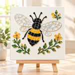 Bumblebee sea glass art kit finished artwork on display
