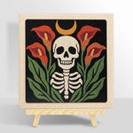 Calla lily skull punch needle kit for beginners
